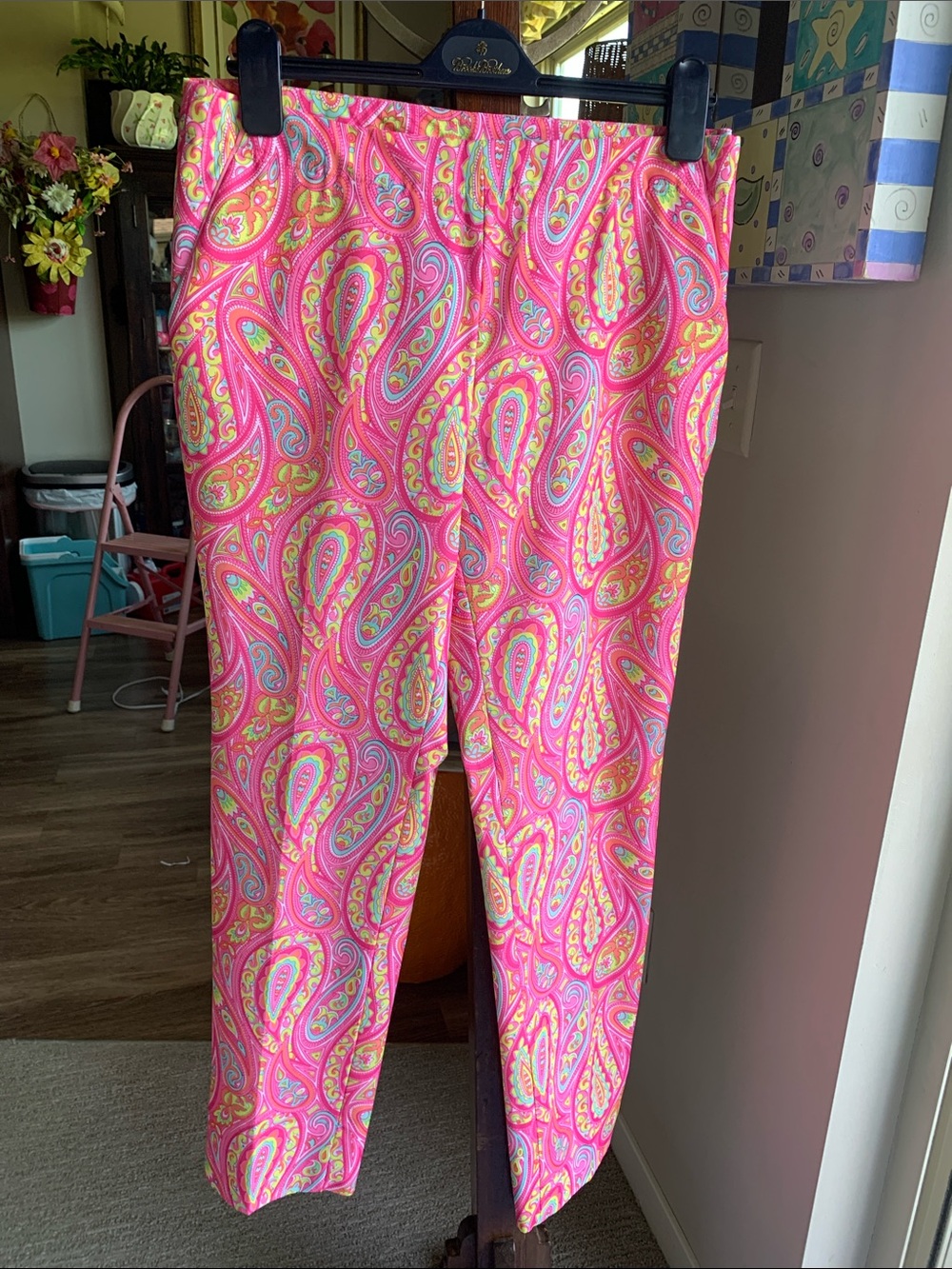 EP Pro Pink Paisley Straight-Leg Golf ⛳️ Pants Size 8